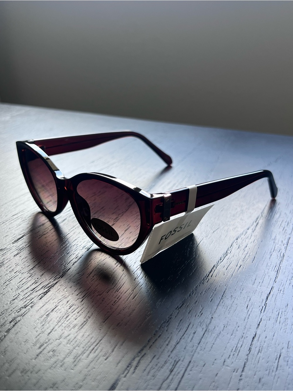 Fossil 54mm Women’s Cat Eye Sunglasses - Dark Brown with Gold